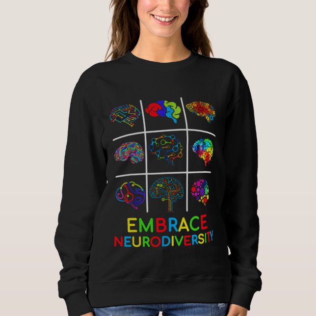 Embrace Neurodiversity Video Game Autism Awareness Sweatshirt (Vorderseite)