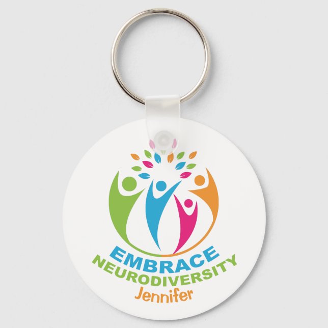 Embrace Neuroversity Autismus Spectrum farbenfroh Schlüsselanhänger (Vorderseite)