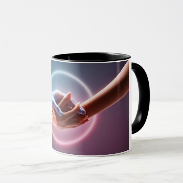 Embrace Serenity: "Hände der Heilung" Tasse (VorderseiteRechts)