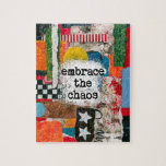 Embrace The Chaos Jigsaw Puzzle<br><div class="desc">Das Chaos verkraften. Diese lustige,  farbenfrohe und chaotische gemischte Mediensammlung zeichnet sich durch unzählige Texturen,  helle Farben und Text aus.</div>