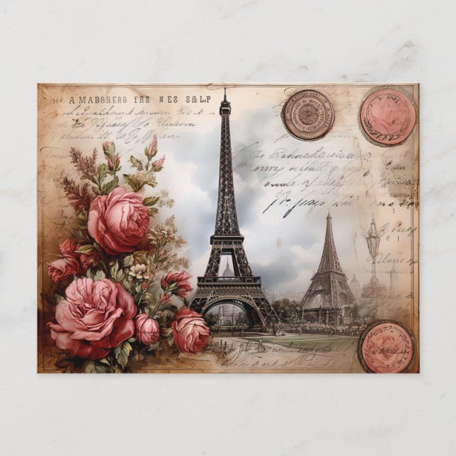 Embrace the Elegance: Paris Postcard Feiertagspostkarte (Vorderseite)