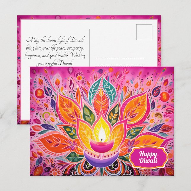 Embrace the Joy: Eine Diwali-Feier Postkarte (Vorne/Hinten)