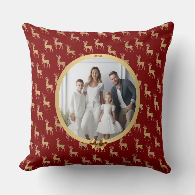 Embrace the Season Personalized Photo Christmas  Kissen (Vorderseite)