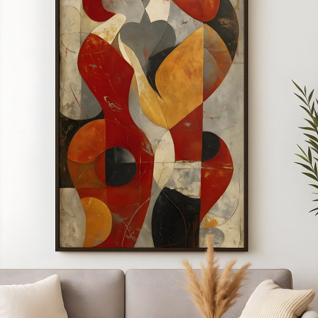 Embrace Them – Modern Silhouette Lovers Art in Red Poster (Von Creator hochgeladen)