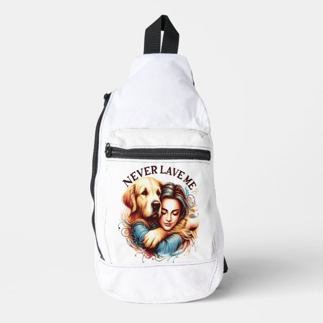 Embrace zwischen Frau und Hund Crossbody Bag (Vorderseite)