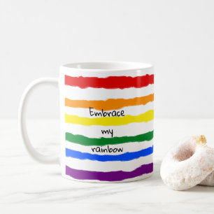 Embraphieren des benutzerdefinierten Regenbogentex Kaffeetasse