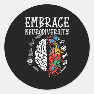 Embrase Neurodiversity Autismus Bewusstsein ASD Me Runder Aufkleber