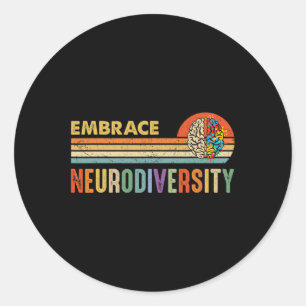 Embrase Neurodiversity-Autismus Bewusstsein Neurod Runder Aufkleber