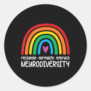 Embrase Neurodiversity Rainbow Autismus Bewusstsei Runder Aufkleber