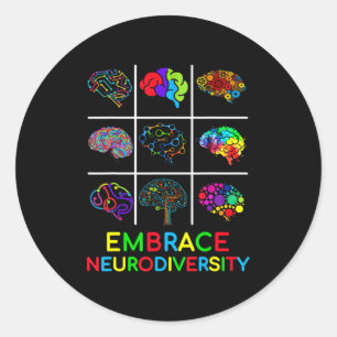 Embrase Neuroversity Video Game Autismus Bewusstse Runder Aufkleber