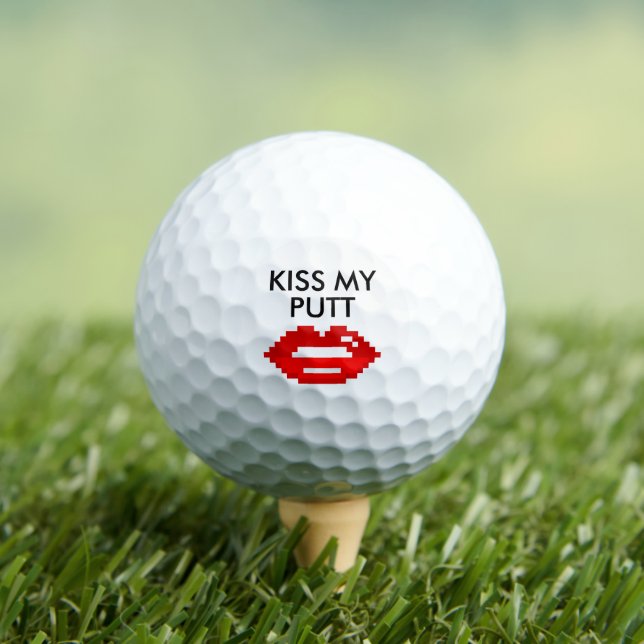 Embrasse mon putt drôle rouge lèvres de golf balle (T-shirt Insitu)