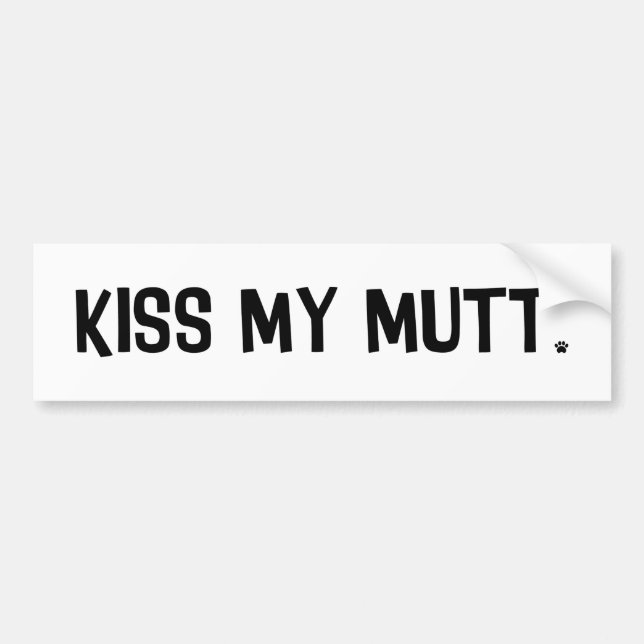 Embrasse Mon Sticker De Bumper Mutt (Devant)