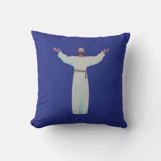 Embrassez Jésus - coussin décoratif en bleu foncé