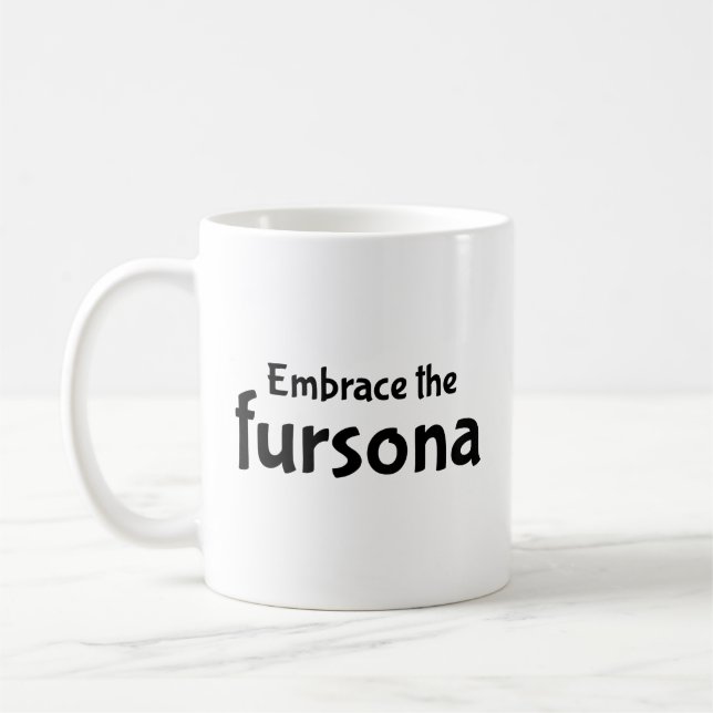 Embrassez la tasse de café fursona (Gauche)