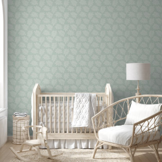 Embroidered Botanicals - green Tapete