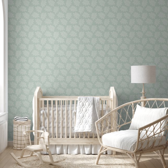 Embroidered Botanicals - green Tapete (Kinder)