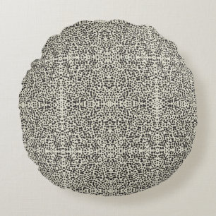 Embroidered Effect Dalmatian Fur Print Rundes Kissen