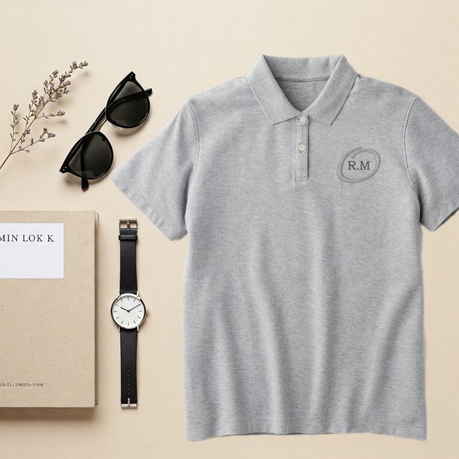 Embroidered Gray Sports T-Shirt with Customized  (Von Creator hochgeladen)