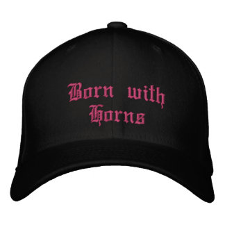 Embroidered Hat- Born with Horns Bestickte Baseballkappe