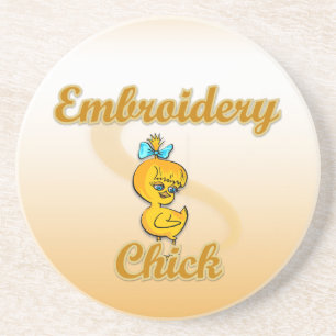 Embroidery Chick Sandstein Untersetzer