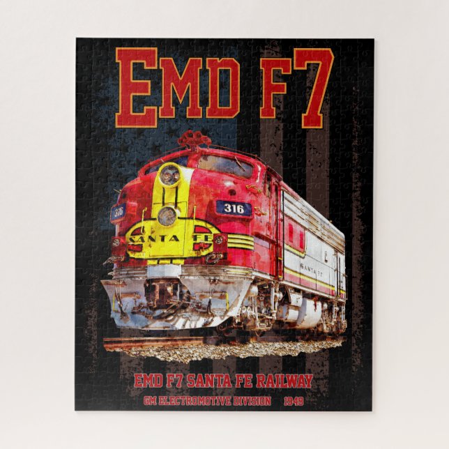 EMD F7 Santa Fe Warbonnet mit amerikanischer Flagg (Vertikal)