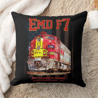 EMD F7 Santa Fe Warbonnet with American Flag. Kissen