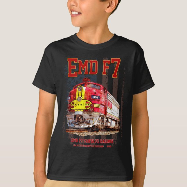 EMD F7 Santa Fe Warbonnet with American Flag. T-Shirt (Vorderseite)