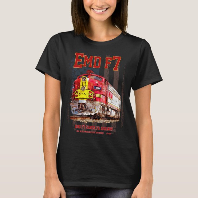 EMD F7 Santa Fe Warbonnet with American Flag. T-Shirt (Vorderseite)