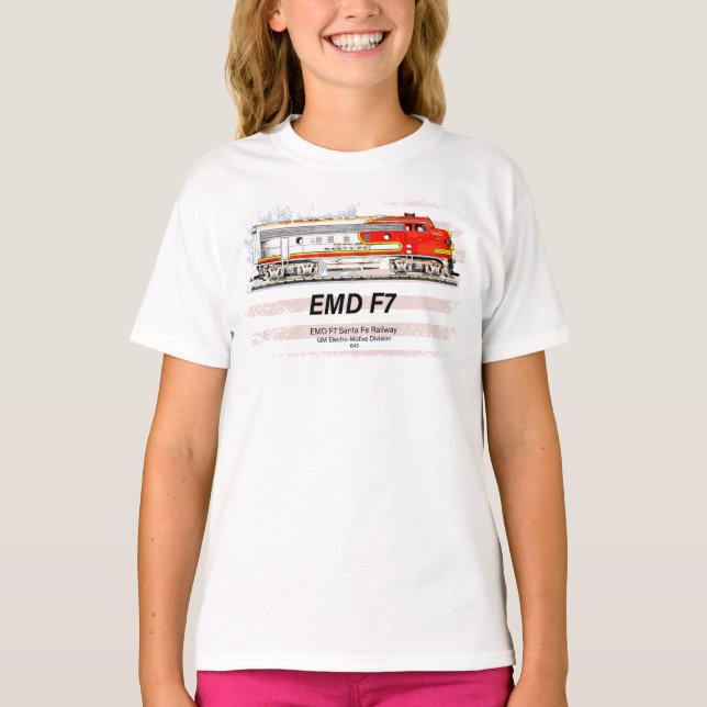 EMD F7 Santa Fe Warbonnet with American Flag. T-Shirt (Vorderseite)