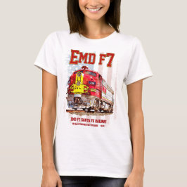 EMD F7 Santa Fe Warbonnet with American Flag. T-Shirt