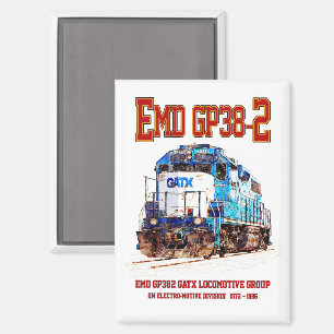 EMD GP38-2 Diesel Lokomotive GATX blau und weiß Magnet