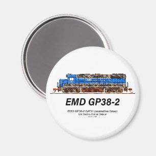 EMD GP38-2 Diesel Lokomotive GATX blau und weiß Magnet