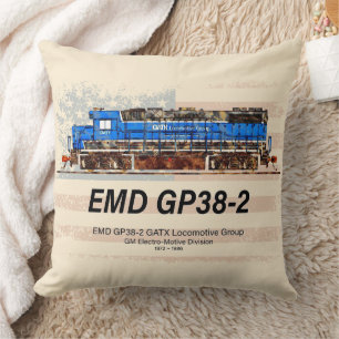 EMD GP38-2 Diesel Lokomotive und amerikanische Fla Kissen
