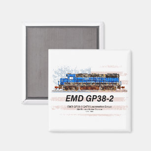 EMD GP38-2 Diesel Lokomotive und amerikanische Fla Magnet