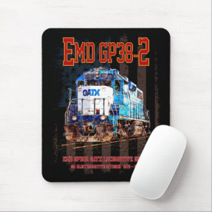 EMD GP38-2 Diesel Lokomotive und amerikanische Fla Mousepad