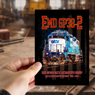 EMD GP38-2 Diesel Lokomotive und amerikanische Fla Postkarte