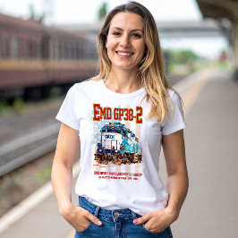 EMD GP38-2 Diesel Lokomotive und amerikanische Fla T-Shirt