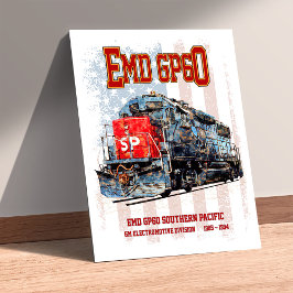 EMD GP60 Diesel Locomotive and American flag Poster