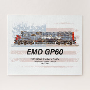 EMD GP60 Diesel Lokomotive und amerikanische Flagg