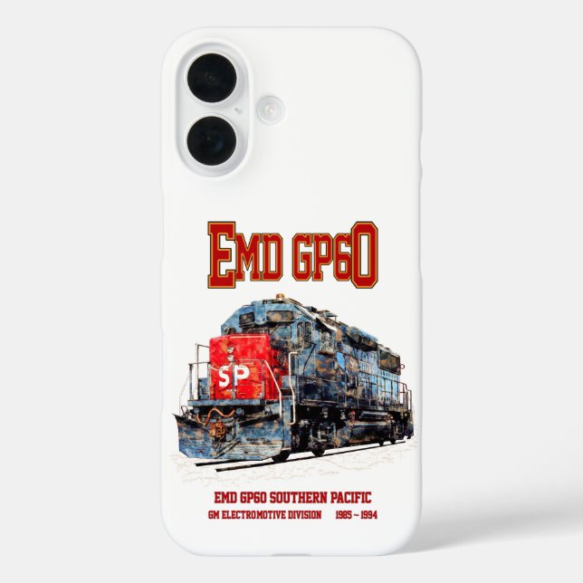EMD GP60 Diesellokomotive des südlichen Pazifiks iPhone 16 Hülle (Rückseite)