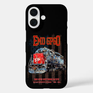 EMD GP60 Diesellokomotive und amerikanische Flagge iPhone 16 Hülle