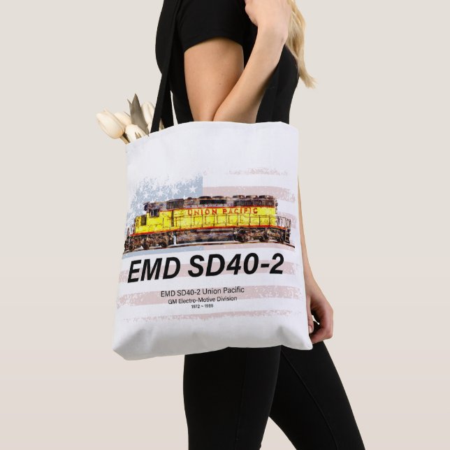 EMD SD40-2 Diesellokomotive. Amerikanische Flagge Tasche (Von Nahem)