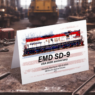 EMD SD-9 Lokomotive USA 250. Jubiläumsbemalung Dankeskarte