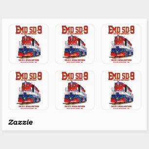 EMD SD-9 USA 250. Jubiläums-Erbelokomotive Quadratischer Aufkleber