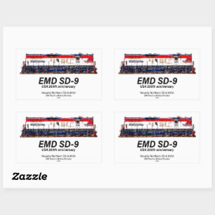 EMD SD-9 USA 250. Jubiläums-Erbelokomotive Rechteckiger Aufkleber