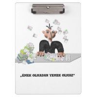 Emek olmadan yemek olmaz Personalisiert Clipboar