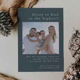 EMELIA Blue Family Foto Gott Christliche Weihnacht Feiertagskarte