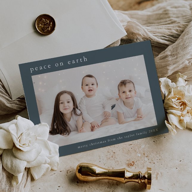 EMELIA Blue Family Foto Weltfrieden Weihnachten (EMELIA Blue Family Photo Peace On Earth Christmas Holiday Card)