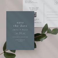 EMELIA Boho Navy Blue Simple Wedding Save the Date
