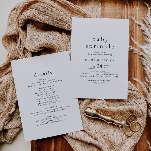 EMELIA Einzigartig neutrales Boho Simple Baby Spri Einladung (EMELIA Unique Neutral Boho Simple Baby Sprinkle Invitation)